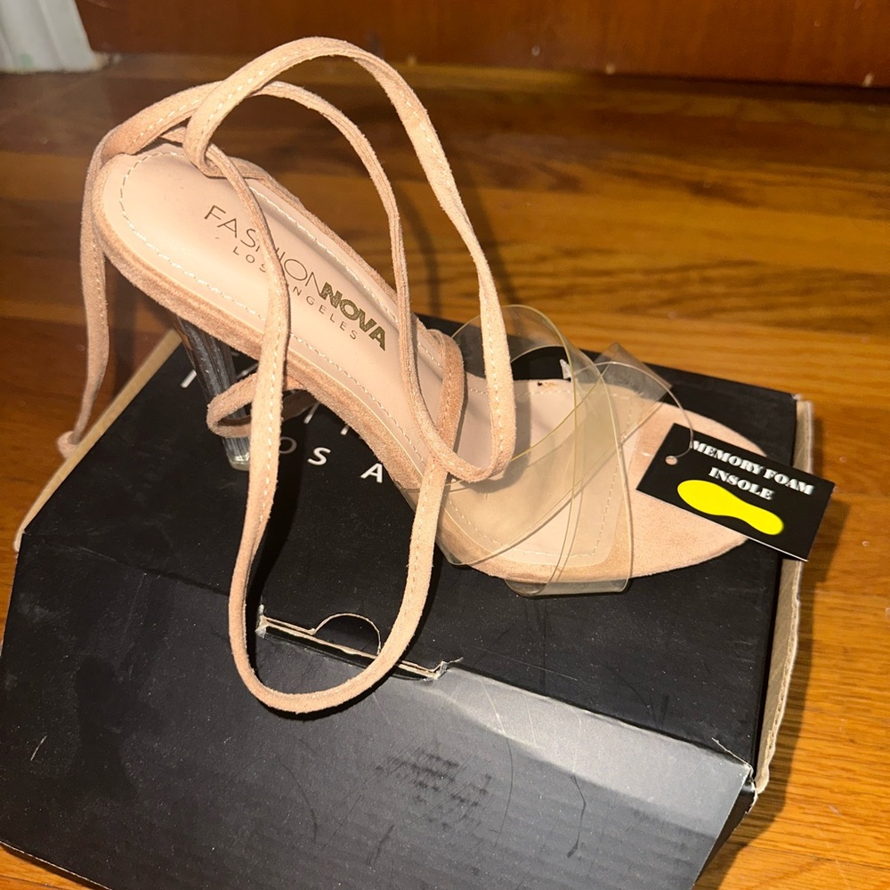 Fashion Nova Nude Strappy Heels